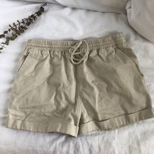 Forever 21 Tan Drawstring Khaki Shorts M